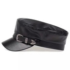 Carennac Black Leather Sailor Cap