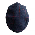 Carlow Retro Plaid Blue Wool Flat Cap