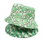 Cartoon Frogs Print Reversible Bucket Hat