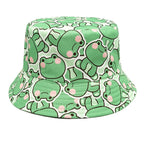 Cartoon Frogs Print Reversible Bucket Hat