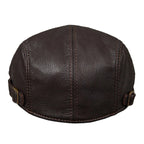 Cassavetes Zippers Genuine Leather Duckbill Flat Cap