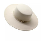 Wide Brim Boater Hat side view – adjustable cord summer sunhat