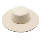 Wide Brim Boater Hat top view – classic cotton summer sunhat