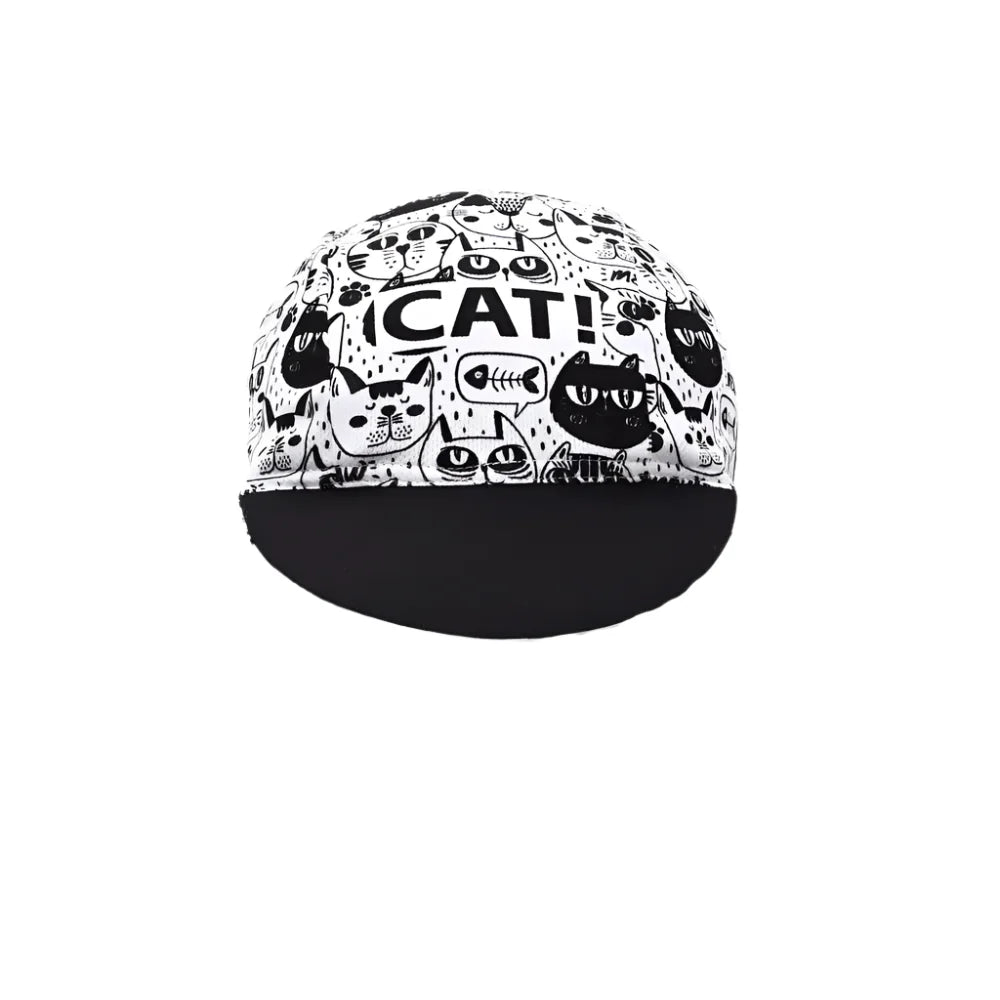 Cat Black & White Cycling Cap