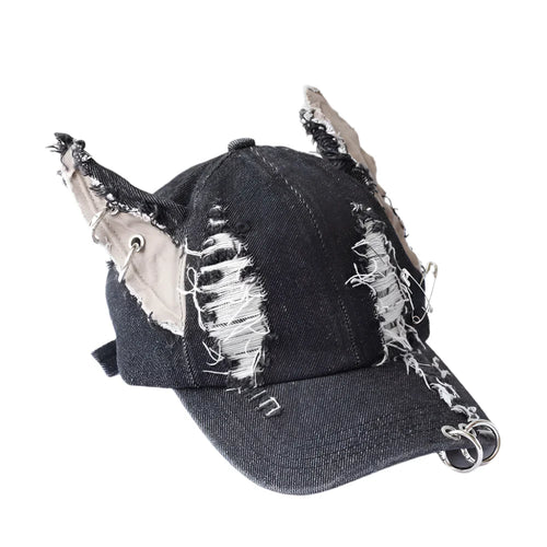 Black Cat Ears Baseball Cap
