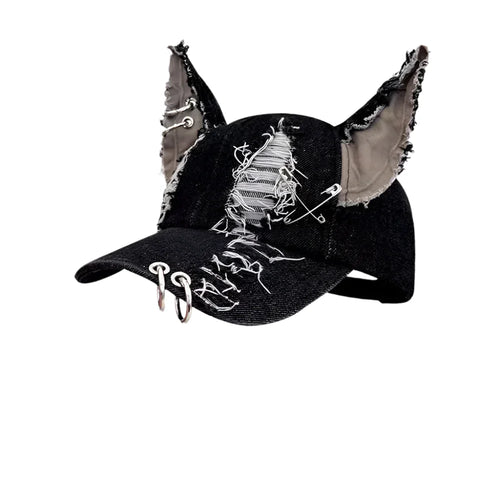 Black Cat Ears Baseball Cap