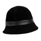 Charlotte Woman Genuine Suede Leather Cloche Hat