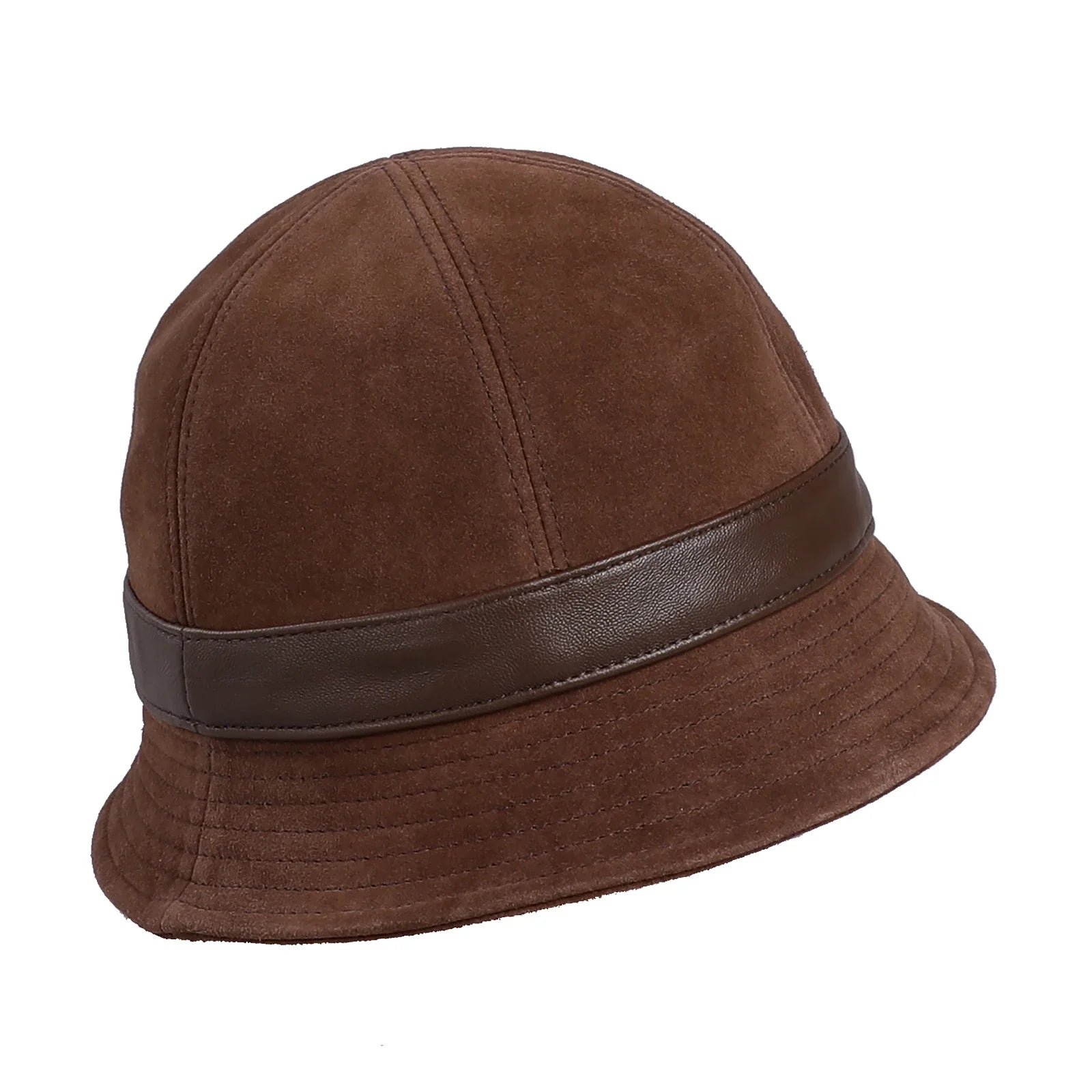 Charlotte Woman Genuine Suede Leather Cloche Hat