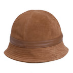 Charlotte Woman Genuine Suede Leather Cloche Hat