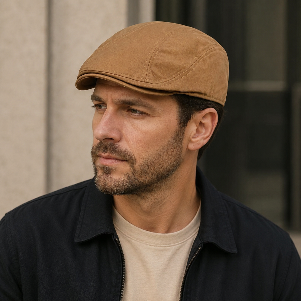 Cotton Flat Cap – Classic Golf Hat With Adjustable Size & Breathable Design