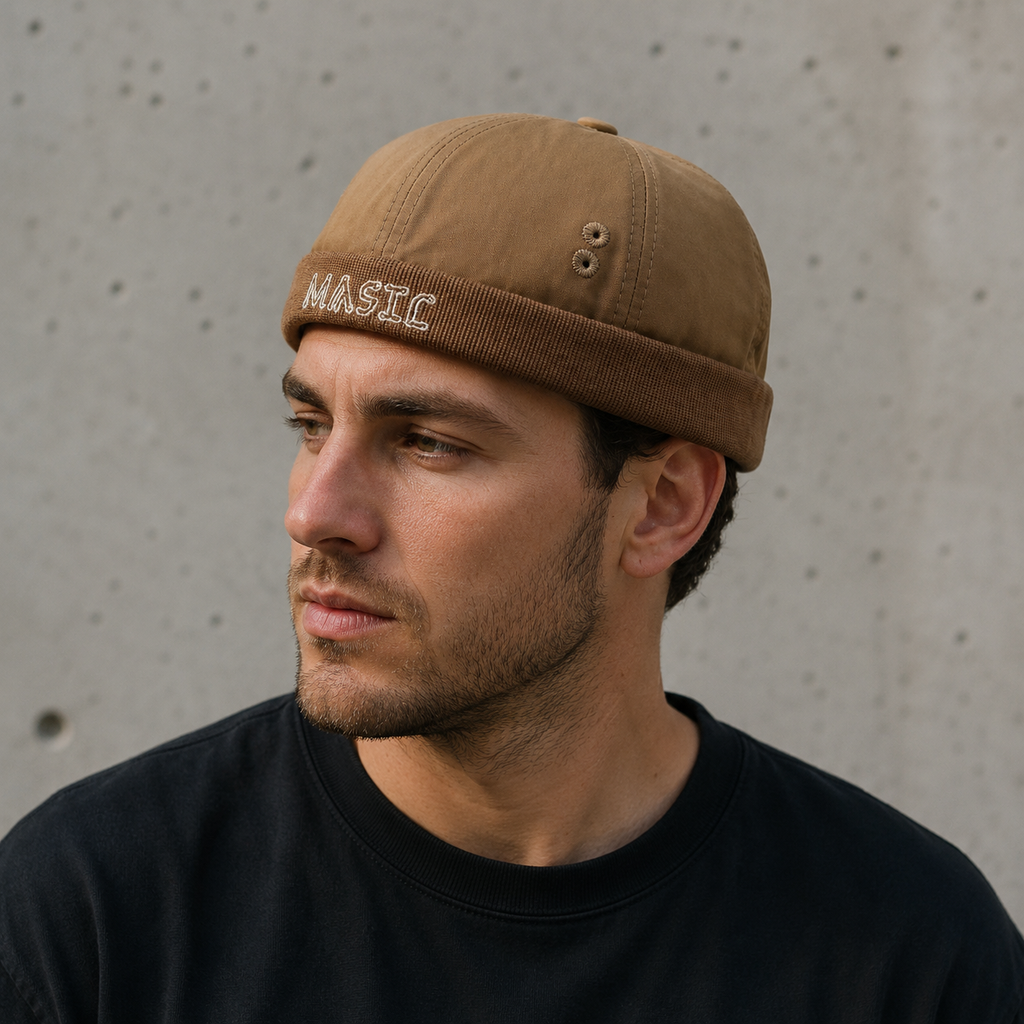 Classic Docker Cap Adjustable Cotton Hat – Unisex Plain Pattern Headwear
