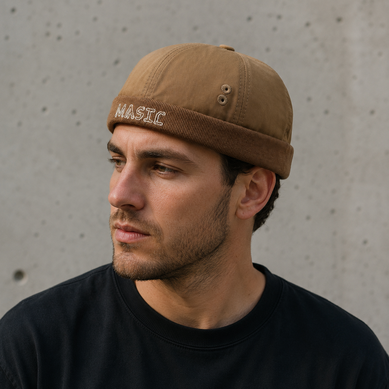 Classic Docker Cap Adjustable Cotton Hat – Unisex Plain Pattern Headwear