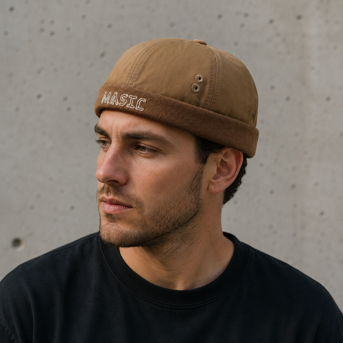 Classic Docker Cap Adjustable Cotton Hat – Unisex Plain Pattern Headwear