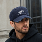 Distressed Baseballkappe aus Baumwolle – Bio-Kappe mit gesticktem Logo, verstellbar