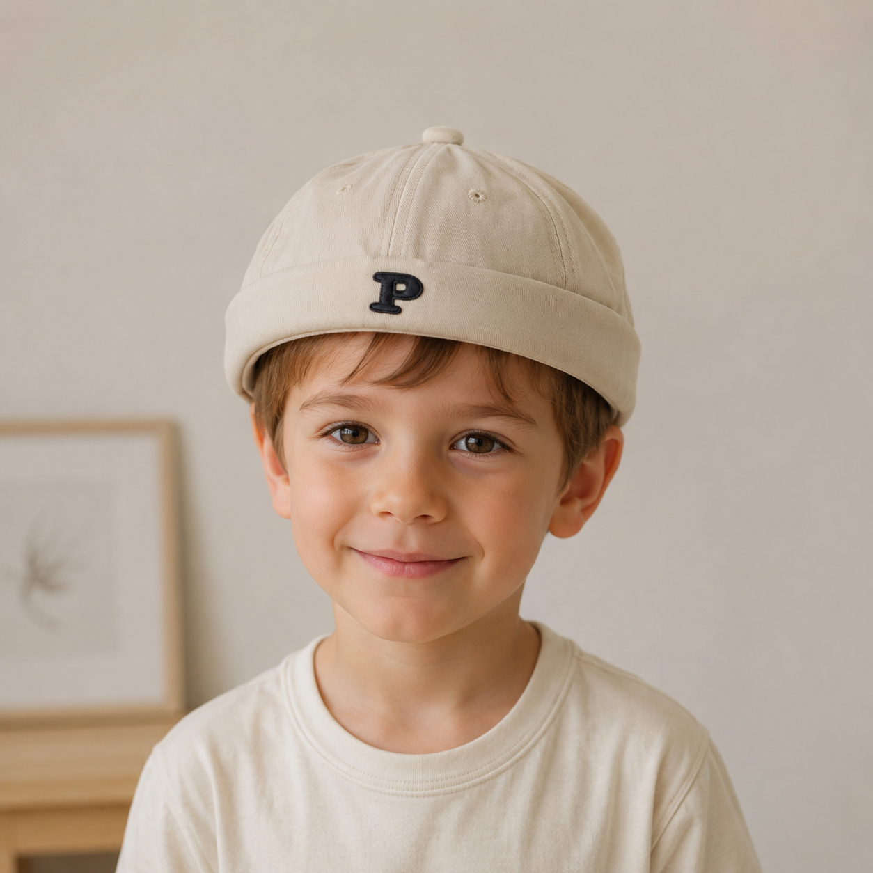 Kids Winter Docker Cap – Adjustable Organic Cotton Hat With Embroidered Logo