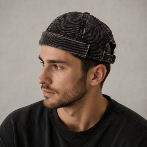 Corduroy Docker Cap – Adjustable Cotton Cold Weather Hat | Warm Winter Style