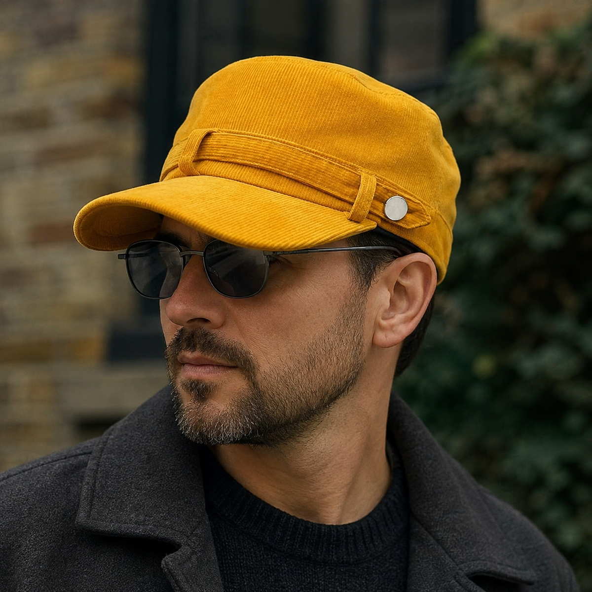 Corduroy Army Cap – Adjustable Organic Cotton Hat | Warm Winter Protection