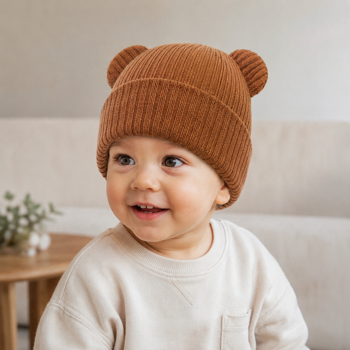 Kids Winter Beanie - Soft Cotton Acrylic Beanie For Toddlers 0-2 Years