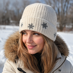 Wool Knitted Beanie - Christmas Holiday Knit Hat | Soft Cotton Blend Cap