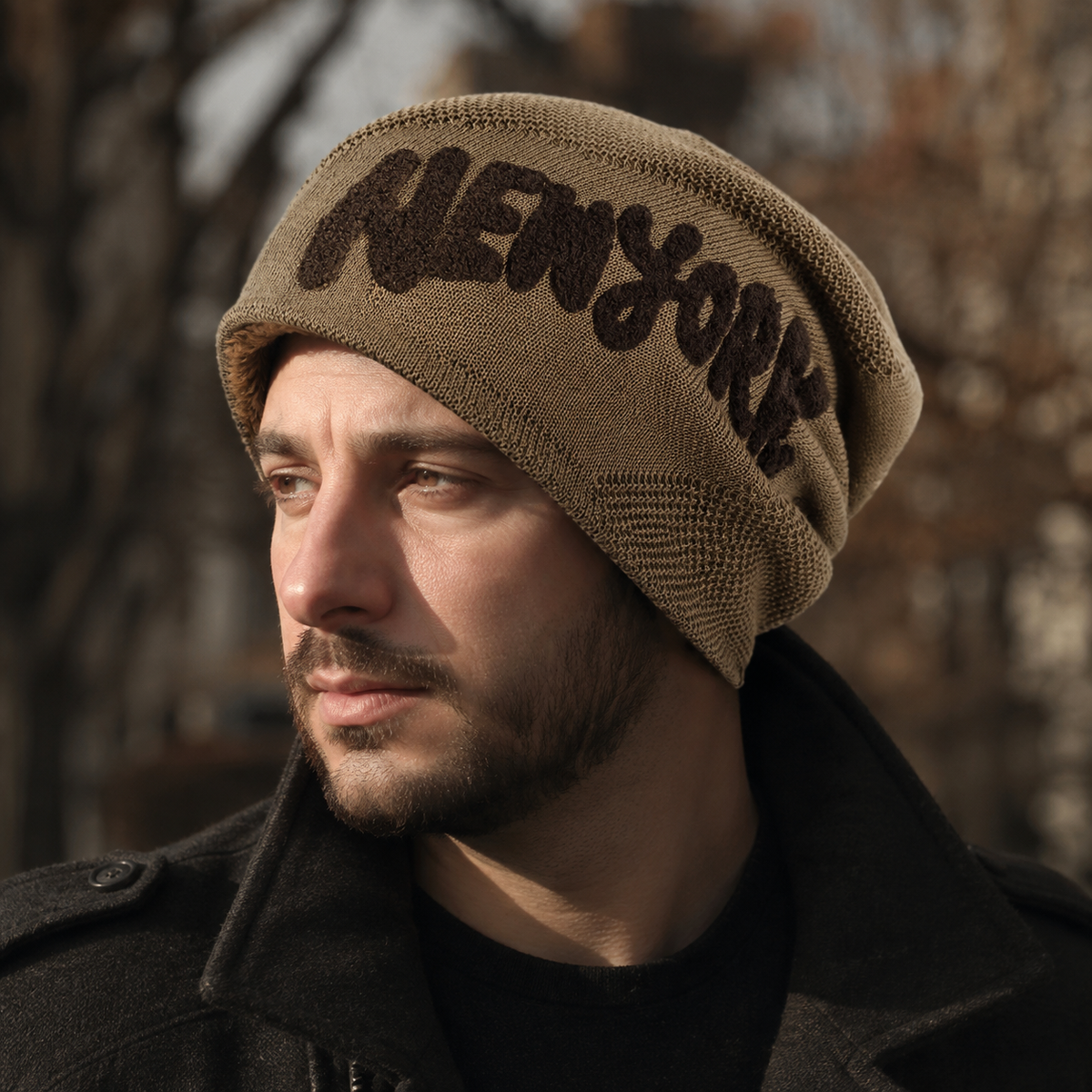 Winter Faux-Fur Beanie – Organic Cotton Knitted Hat With Elastic Fit & Cold Protection