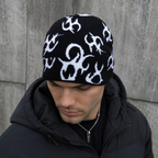 Winter Cotton Beanie – Organic Acrylic Blend Hat With Tribal Pattern & Elastic Fit