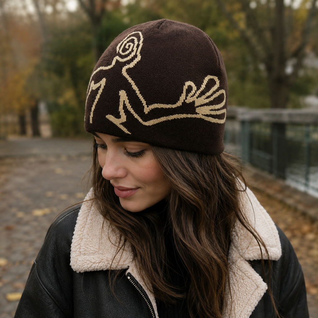 Winter Beanie – Organic Cotton Alien Pattern Cold Protection Cap