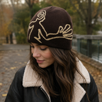 Winter Beanie – Organic Cotton Alien Pattern Cold Protection Cap