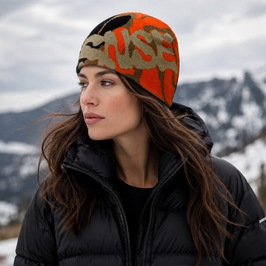 Winter Skully Beanie – Organic Cotton Adjustable Abstract Pattern Hat by Hatloom