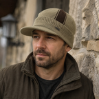 Knitted Visor Beanie – Organic Cotton Hat With Thick Fur Lining, Adjustable Winter Cap