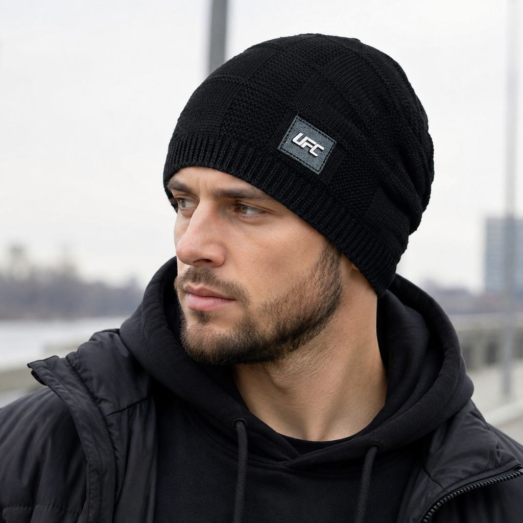 Winter Strickmütze – Weich gefüttert Baumwolle Warm Elastische Mütze 55-61 cm