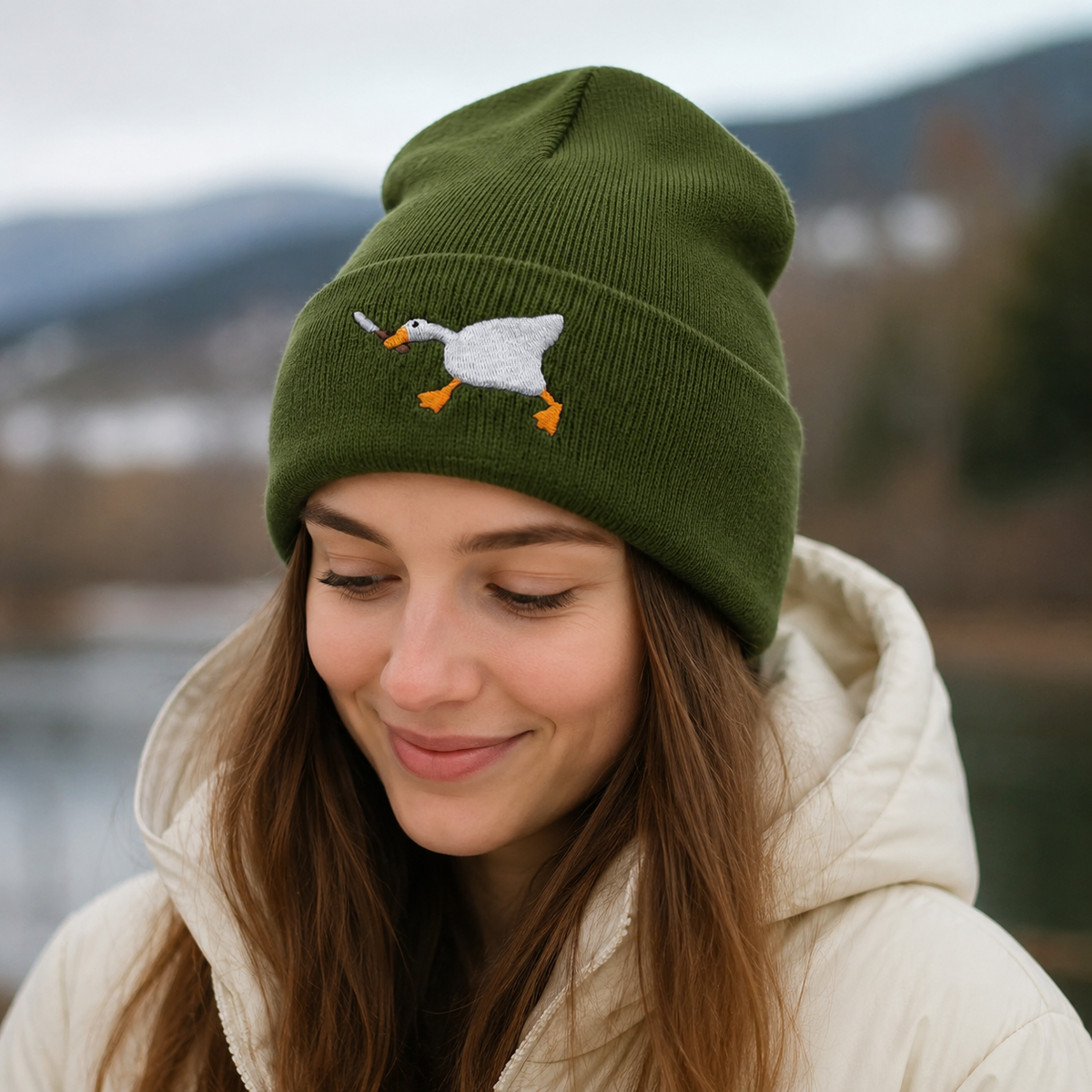 Knitted Beanie – Cotton Acrylic Beanie With Embroidered Logo Hatloom Cap