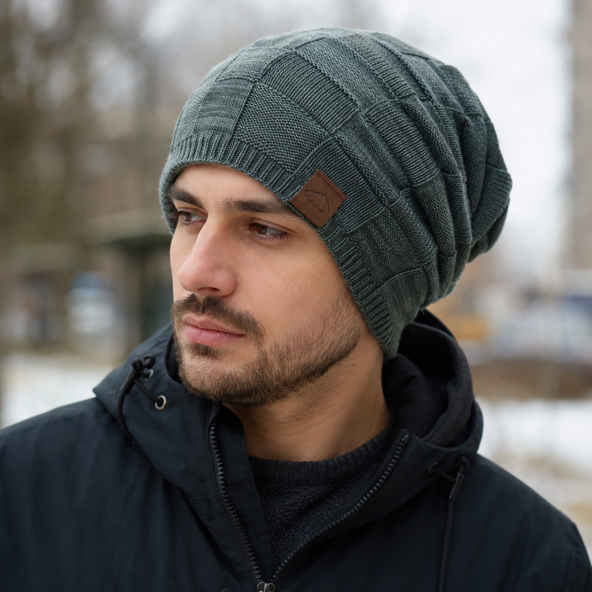 Knitted Beanie - Cotton Acrylic Beanie Hat With Elastic Fit | Cozy Winter Headwear