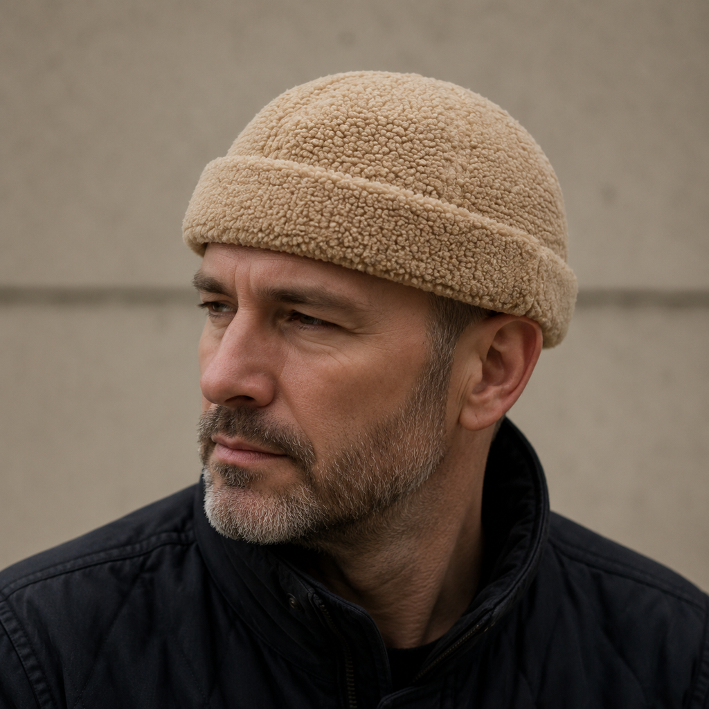 Fur Docker Cap – Warm Adjustable Cotton Blend Hat With Soft Fur Lining