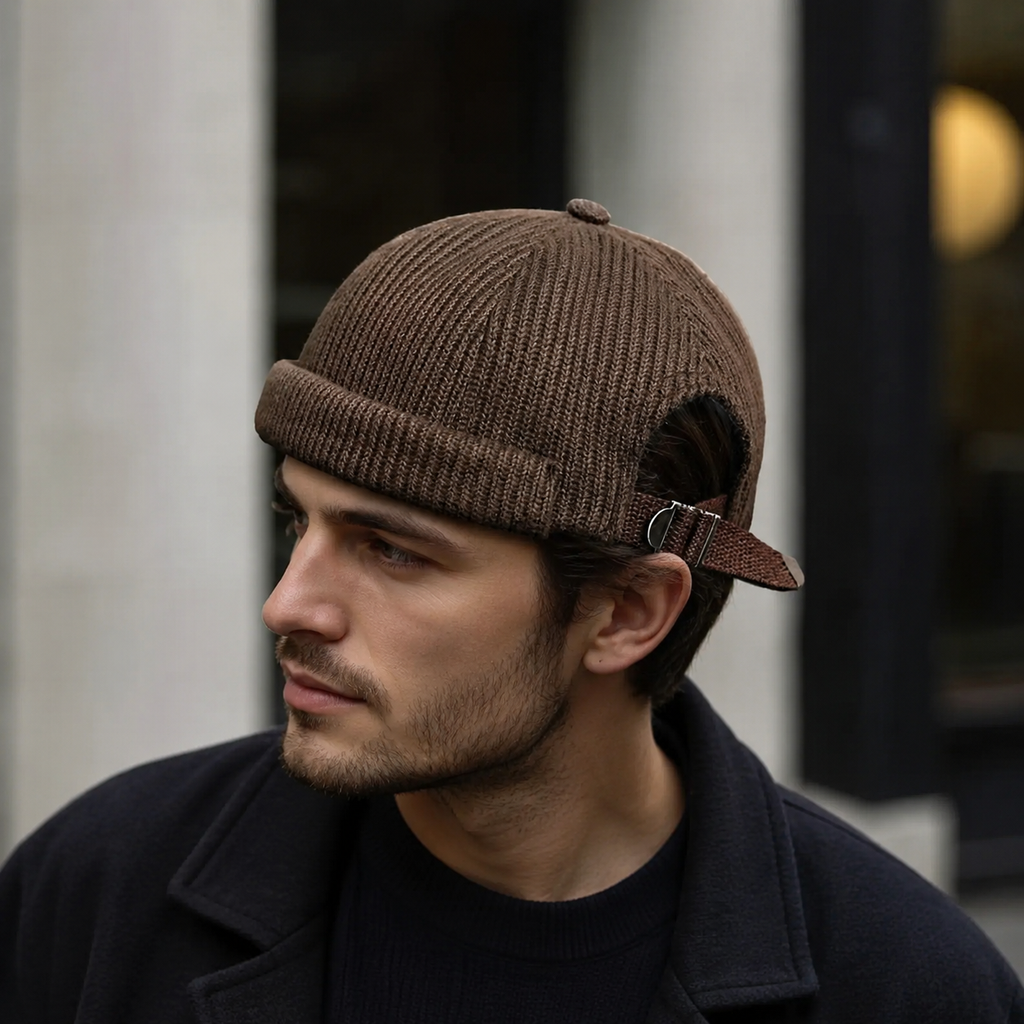 Winter Knitted Dockercap – Adjustable Acrylic Cap | Unisex Cold Weather Headwear