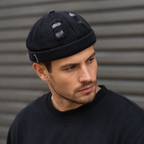 Ripped Denim Docker Cap – Adjustable Cotton Baseball Hat for Summer Style