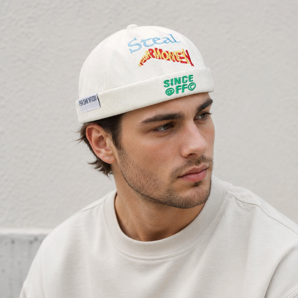 Cotton Docker Cap – Adjustable Embroidered Lightweight Hat With Sun Protection