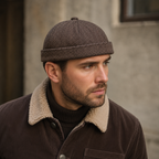 Herringbone Docker Cap – Adjustable Winter Hat With Thick Fur Lining