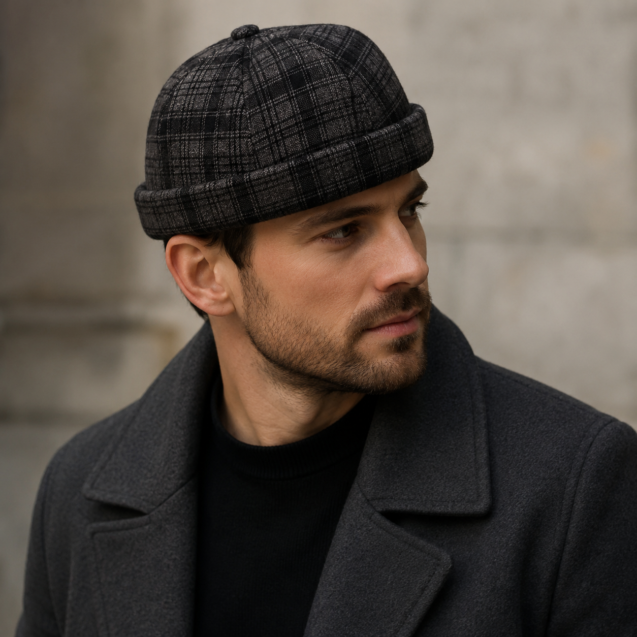 Retro Tartan Docker Cap – Adjustable Cotton Plaid Hat For Men & Women