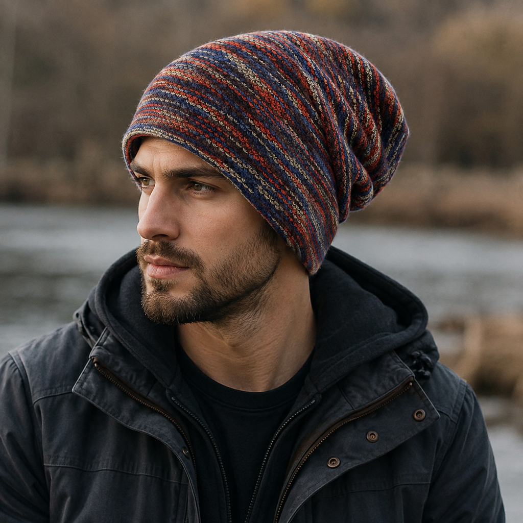 Colorful Winter Beanie – Double Fabric Cotton Hat For Cold Weather Comfort