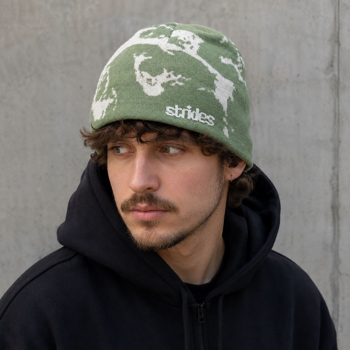 Winter Beanie - Spotted Pattern Knit Hat | Warm Cotton Acrylic Cap