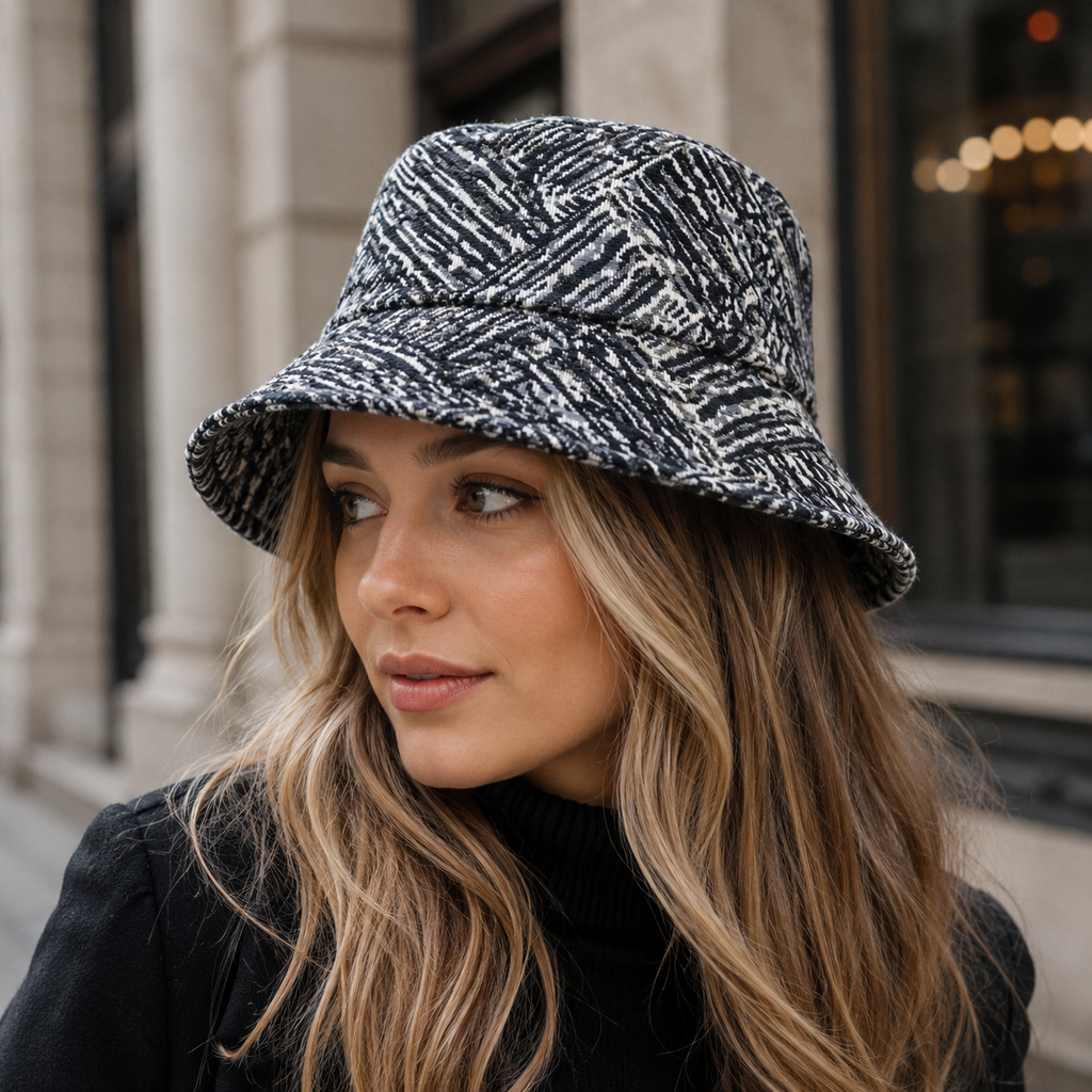 Vintage Bucket Hat – Adjustable Cotton Striped Summer Headwear for Men & Women