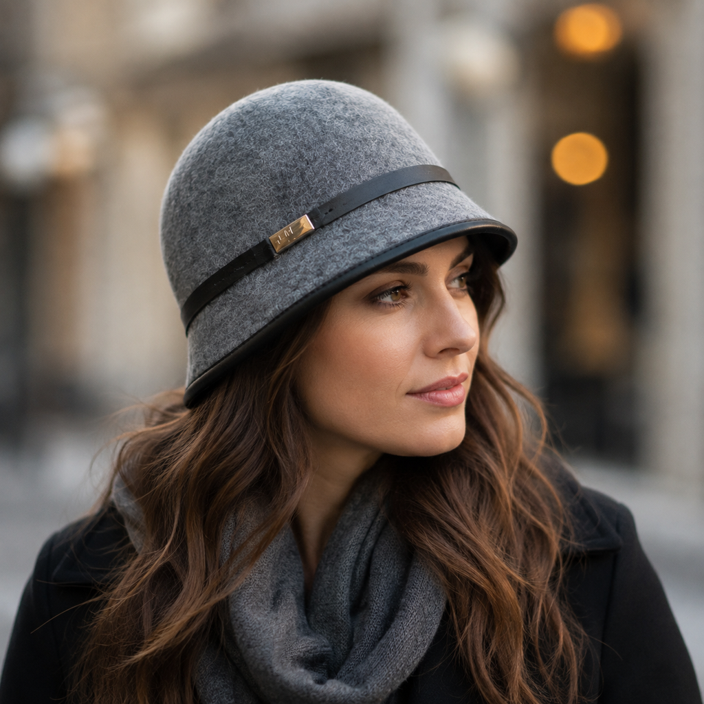 Wool Cloche Hat – Adjustable Wool Felt Hat With Soft Lining & Belt For Women