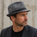 Linen Porkpie Hat Lightweight Summer Hat Size 55-58 cm – Thin Plaid Pattern