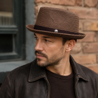 Straw Porkpie Hat – Lightweight Breathable Unisex Summer Hat in Vegetable Fibre
