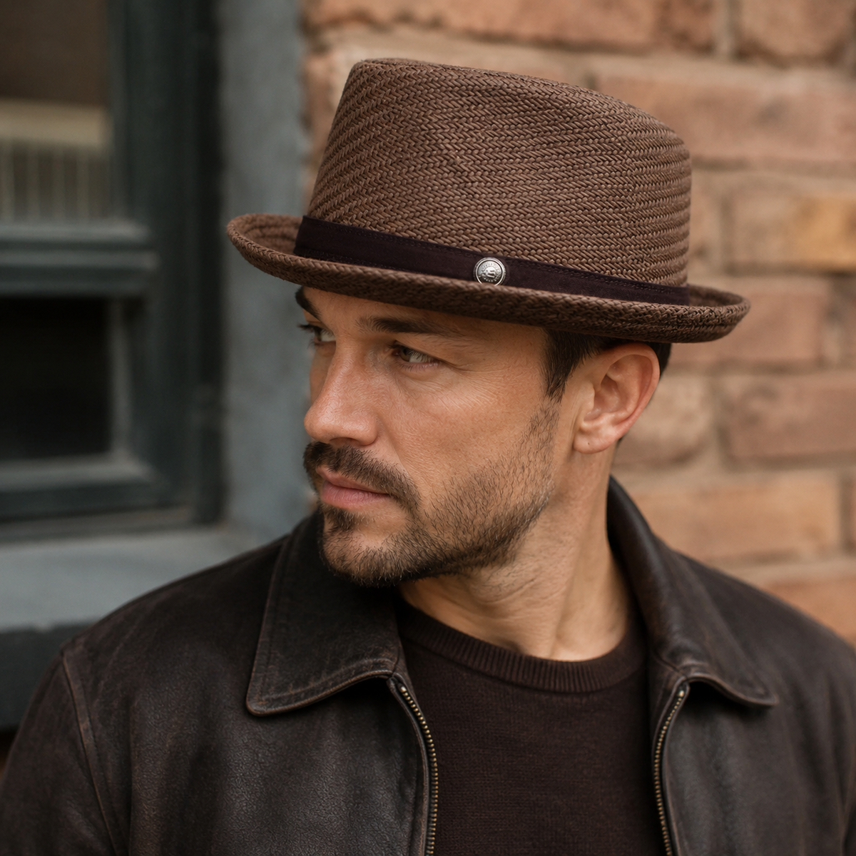 Straw Porkpie Hat – Lightweight Breathable Unisex Summer Hat in Vegetable Fibre