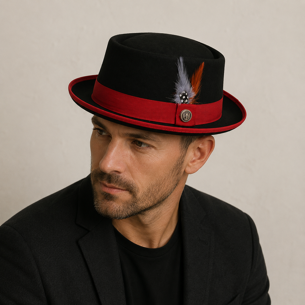 Wool Porkpie Hat – Classic Porkpie Style With Pheasant Feather Accent