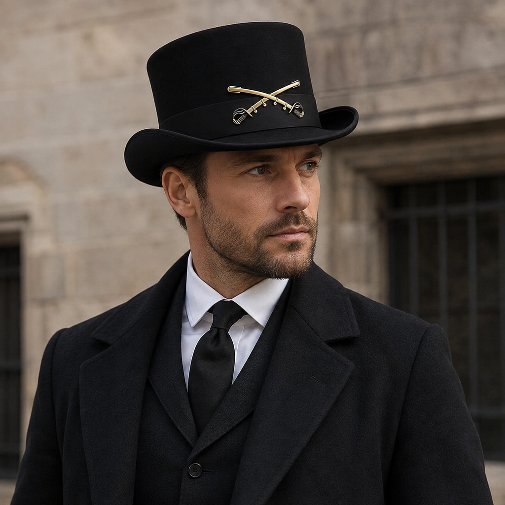 Wool Porkpie Hat – Adjustable Classic Winter Hat With Embroidered Details