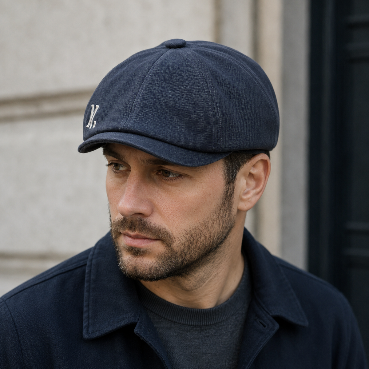 Vintage Newsboy Cap - Organic Cotton 8 Panels With Adjustable Size & Embroidered Logo