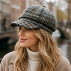 Wool Newsboy Mütze – Verstellbare Damen Scottish Cap mit 8 Paneelen und weichem Futter