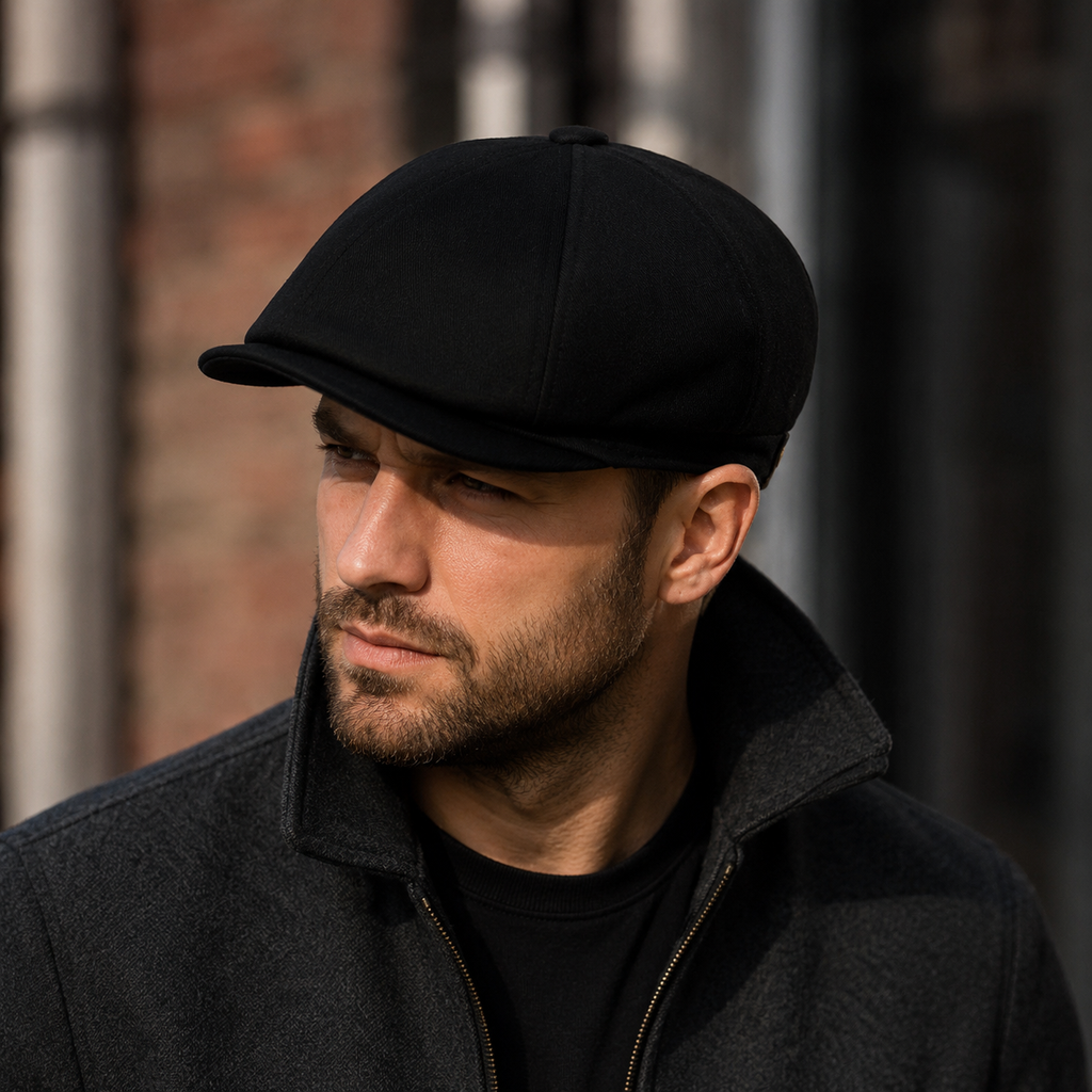 Vintage Newsboy Cap – Organic Cotton Adjustable Flat Cap With Sweatband